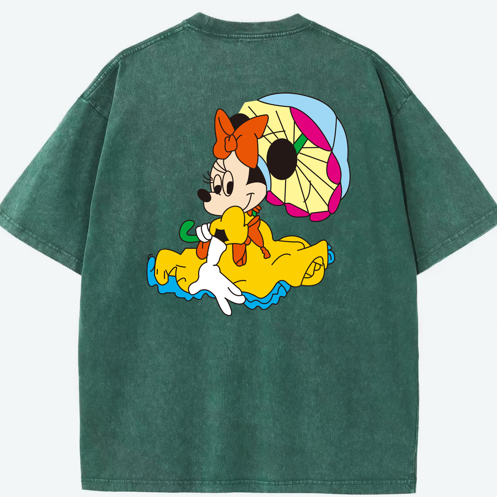 （画像用） ミッキーマウス Mickey Mouse 綿100% ヴィンテージ風 半袖Tシャツ（背面プリント）